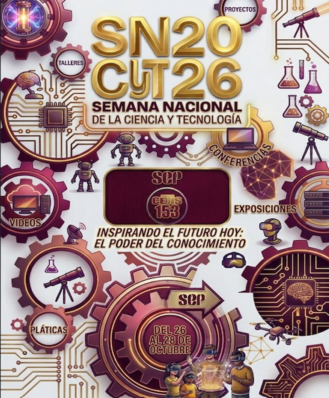 Flyer del CETIS 153 para la Semana de la Ciencia y la Tecnología 2026