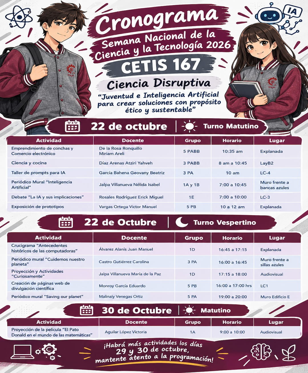 Flyer del CETIS 167 para la Semana de la Ciencia y la Tecnología 2026