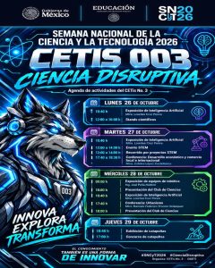 Flyer del CETIS 3 para la Semana de la Ciencia y la Tecnología 2026