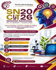 Flyer del CETIS 4 para la Semana de la Ciencia y la Tecnología 2026