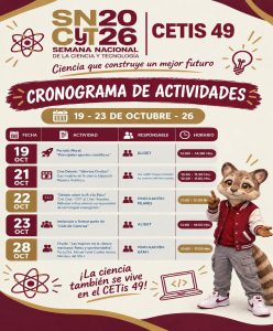 Flyer del CETIS 49 para la Semana de la Ciencia y la Tecnología 2026