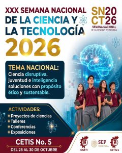 Flyer del CETIS 5 para la Semana de la Ciencia y la Tecnología 2026