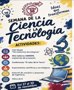 Flyer del CETIS 50 para la Semana de la Ciencia y la Tecnología 2026
