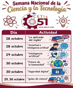 Flyer del CETIS 51 para la Semana de la Ciencia y la Tecnología 2026