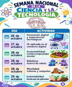 Flyer del CETIS 53 para la Semana de la Ciencia y la Tecnología 2026