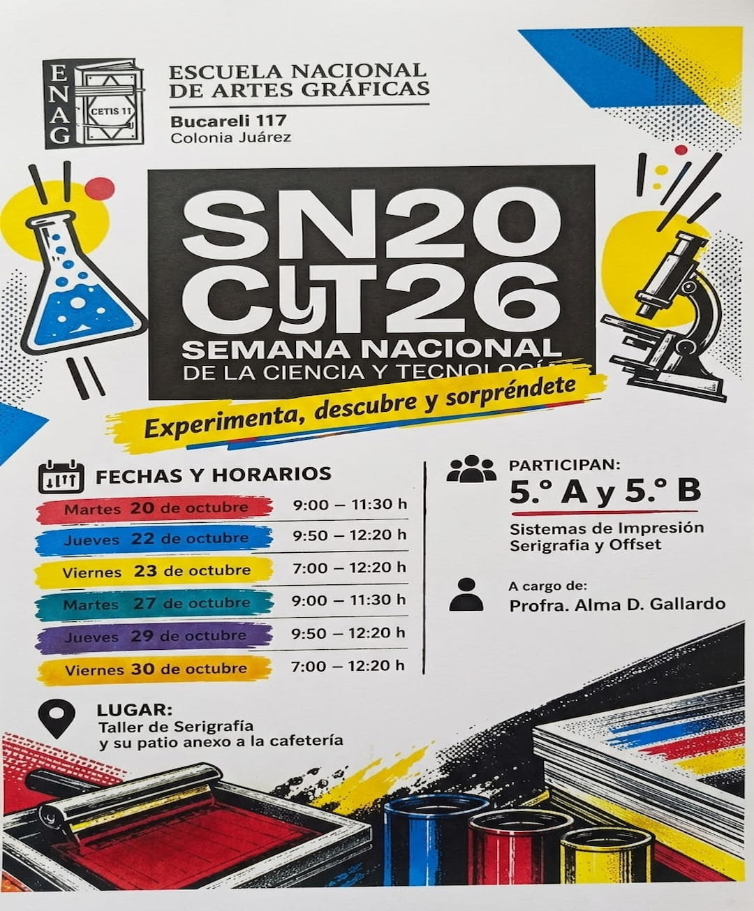 Flyer de la ENAG para la Semana de la Ciencia y la Tecnología 2026